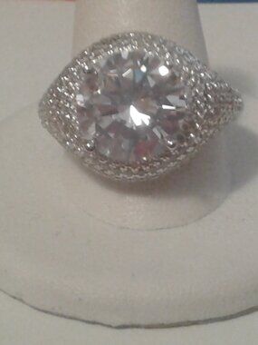 Bella Luce Rhodium Plated Ring 13.87ctw. Size 10